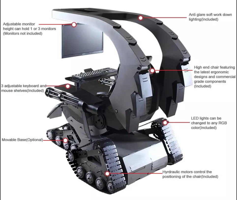Zero-gravity position demonstration on Gatling gaming chair